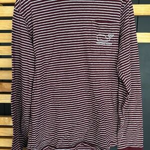 Vineyard Vines Boy’s Striped Maroon Shirt